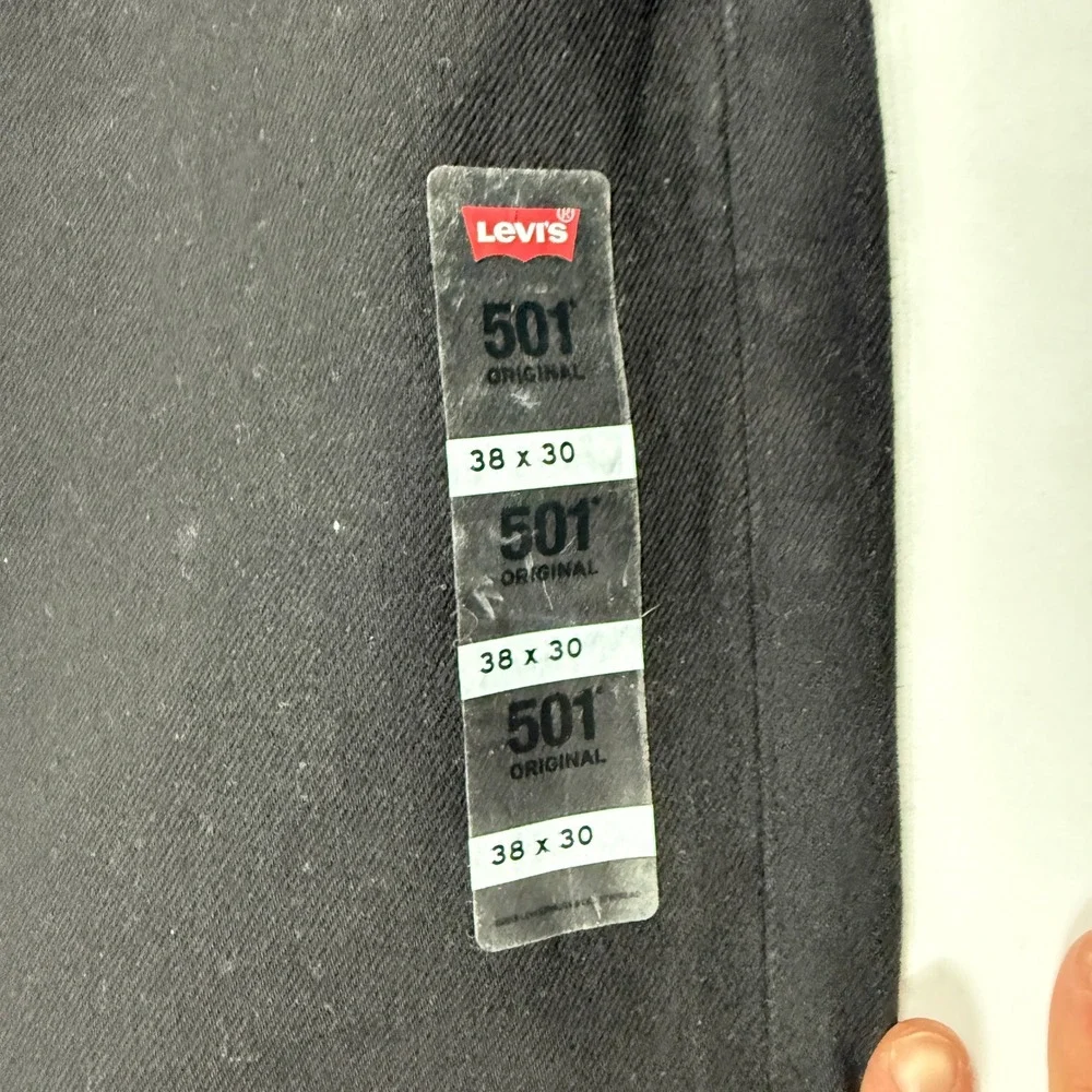 Levis 501 Original Mens Jeans Black Button Fly Denim NWT $59.50 Fits 38x27